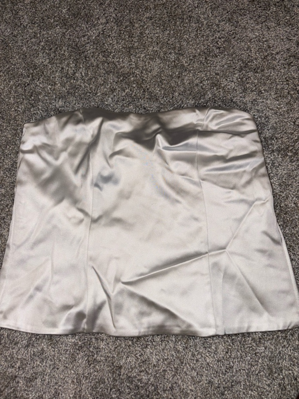 Abercrombie & Fitch Satin Strapless Top in Light Silver